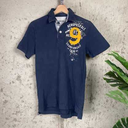 Aeropostale Vintage Rugby Polo #9 Small Y2K Button Shirt