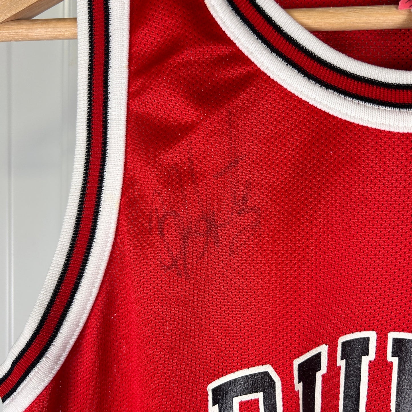 Signed Dennis Rodman 90s Champion Chicago Bulls Youth L 14-16 Jersey