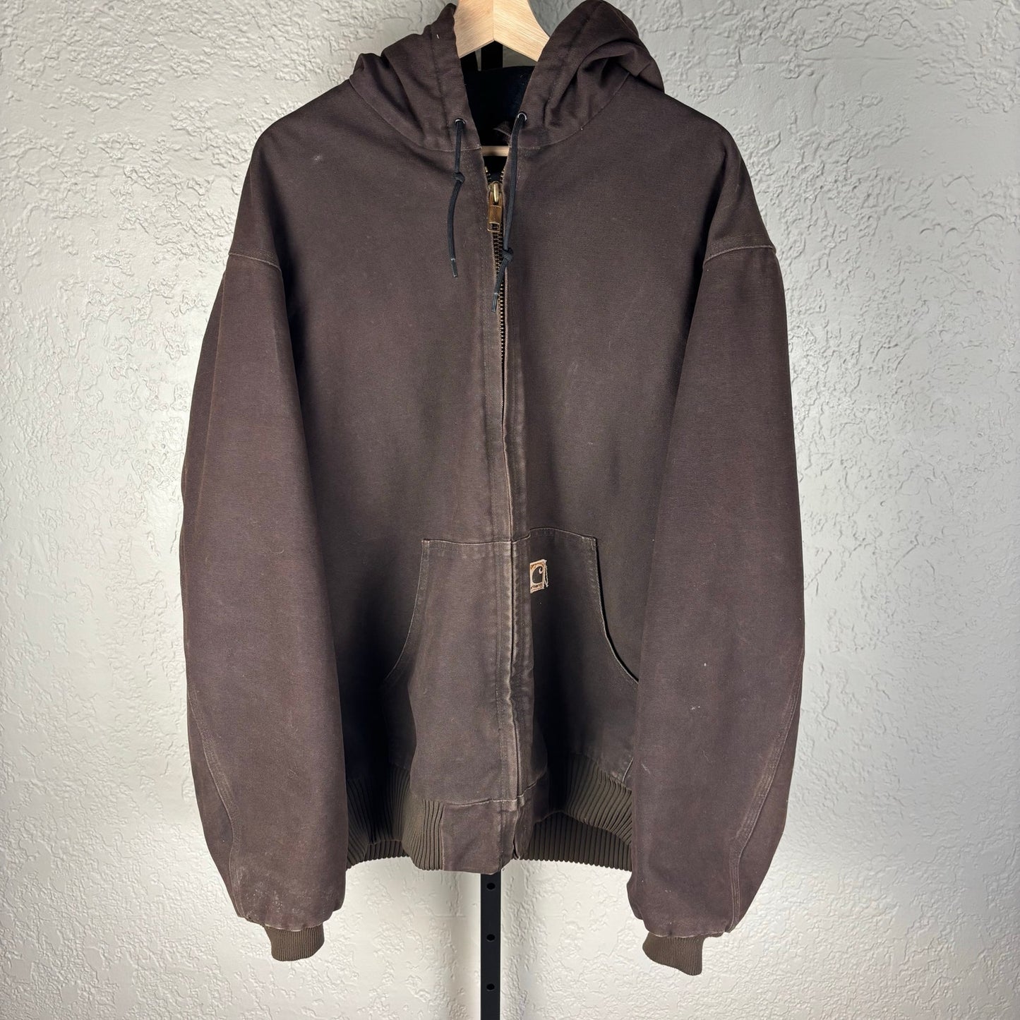 Carhartt Dark Brown Vintage Hooded Workwear XL Tall J130 DKB Jacket