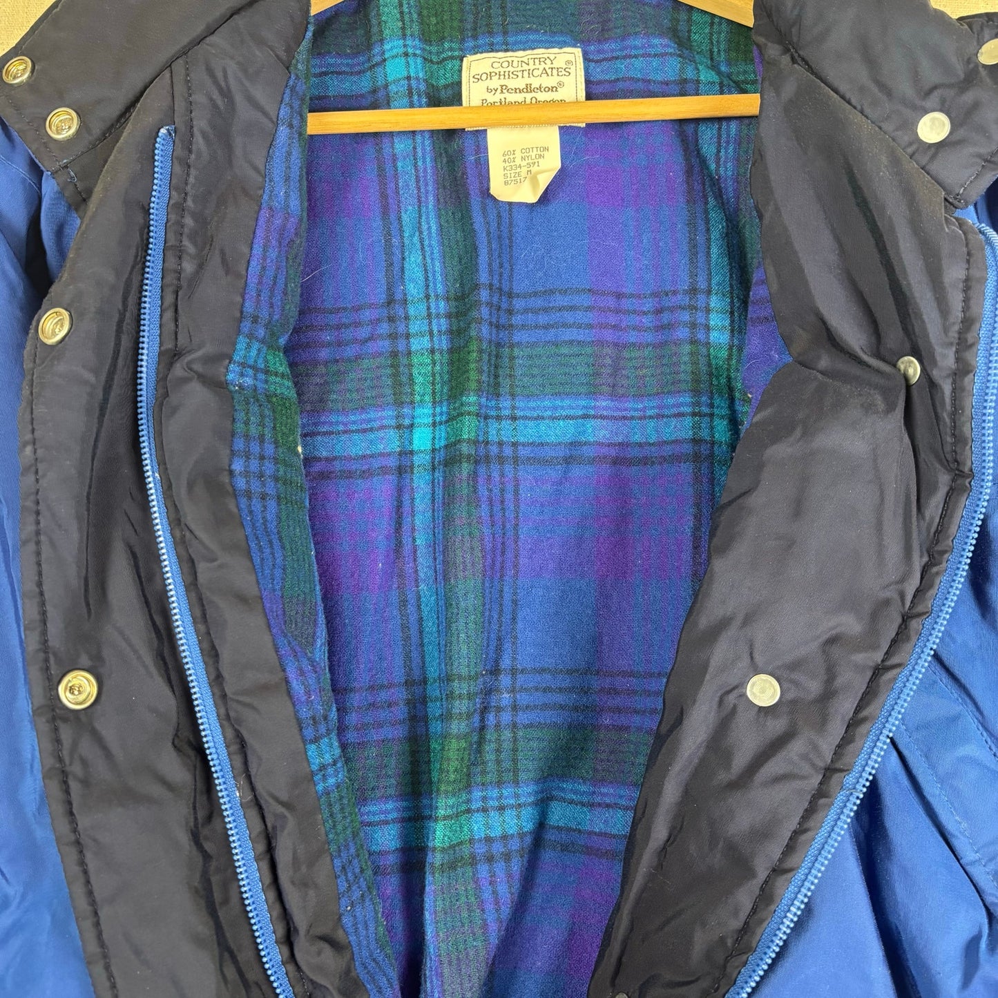 Vintage Pendleton 1980s Country Sophisticates Plaid Lined Medium Bomber Jacket