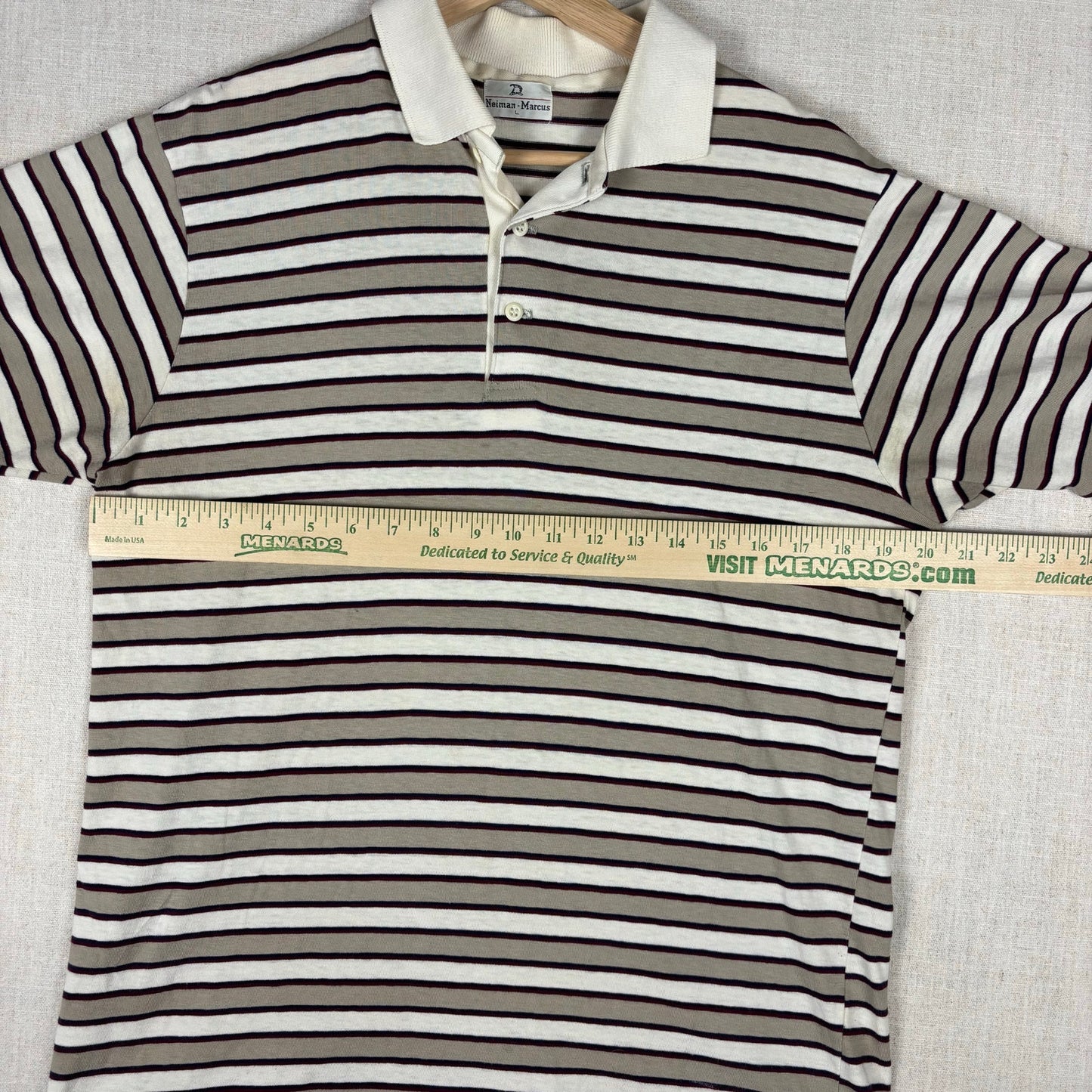 Vintage Neiman Marcus Striped Polo Golf Large Shirt