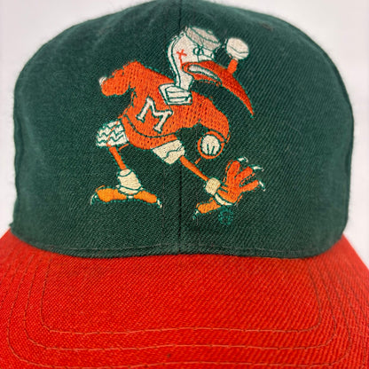 Vintage Miami Hurricanes American Needle Blockhead Snapback Wool Hat