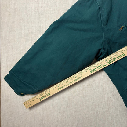 Vintage Detroit Style Tri Mountain Dark Teal Quilted Large Work Jacket