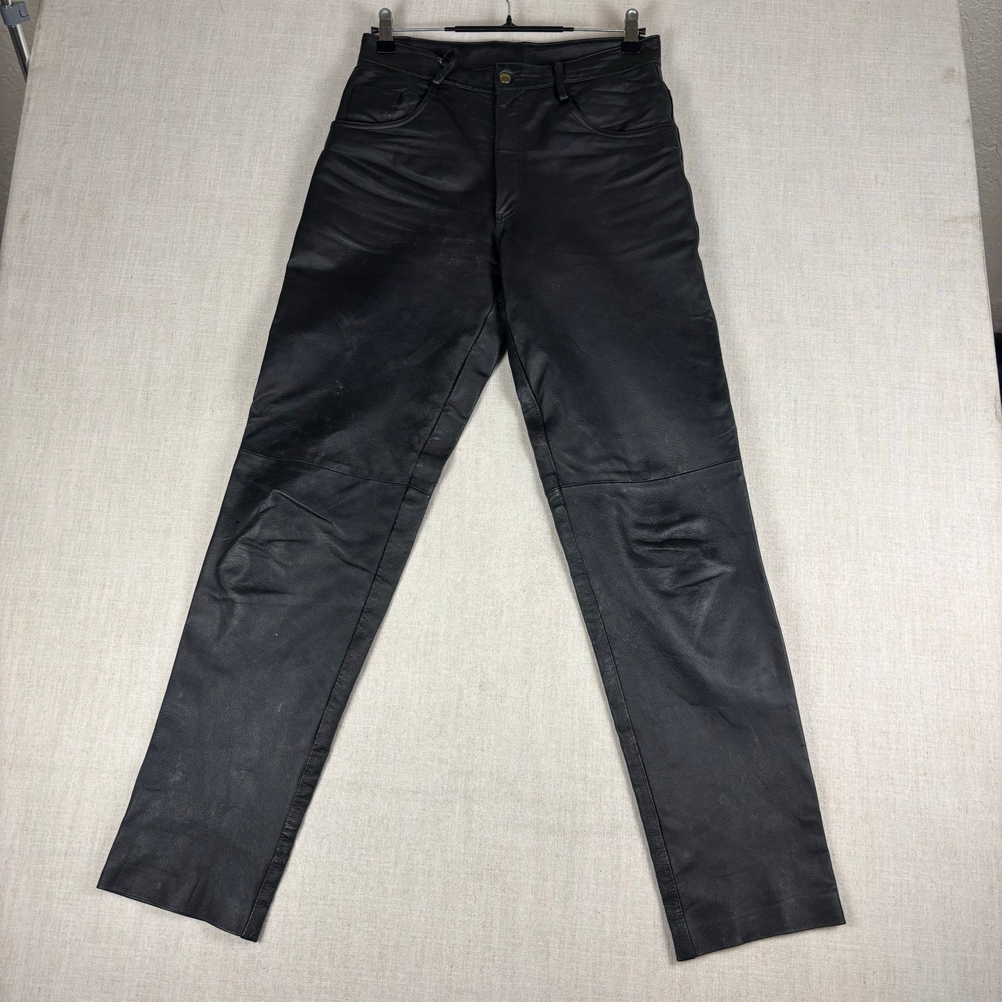 Vintage Leather Pants Intro Sz 30 Lined Biker Black