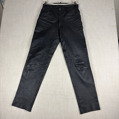 Vintage Leather Pants Intro Sz 30 Lined Biker Black