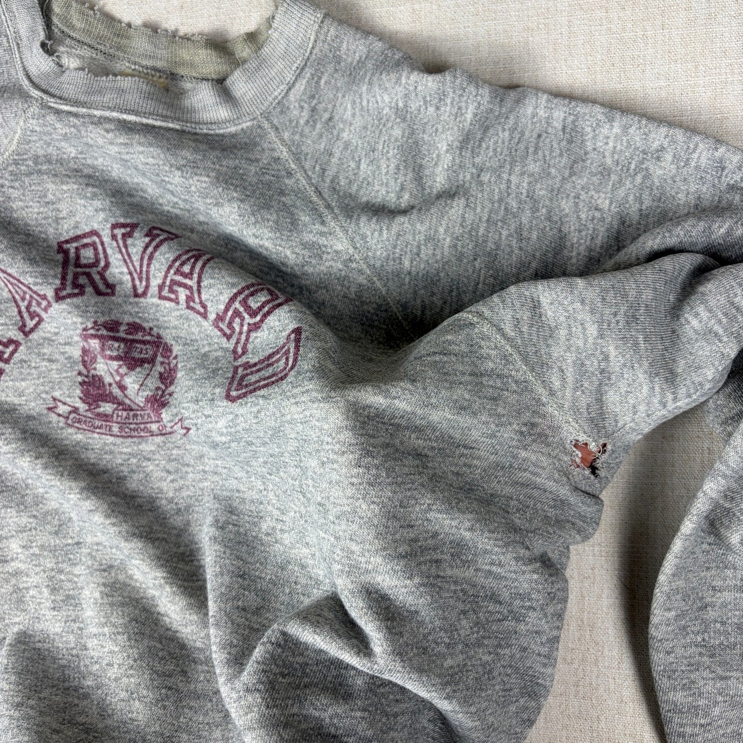 Vintage Champion Harvard University Distressed Thin XL 80s Sweatshirt