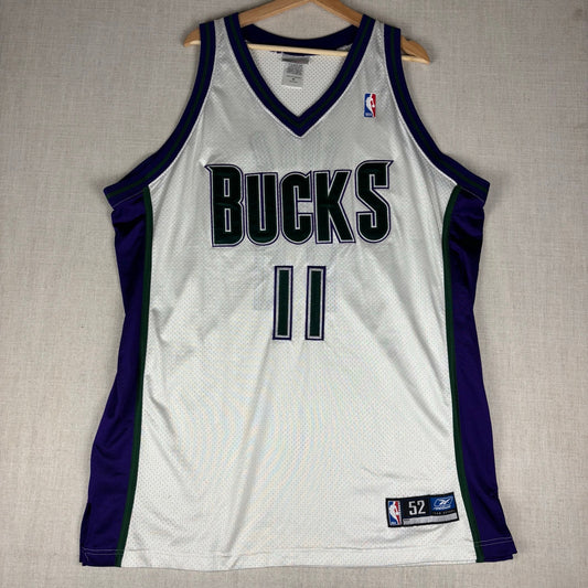 Vintage TJ Ford Milwaukee Bucks Reebok Sewn #11 Authentic Sz 52 Jersey