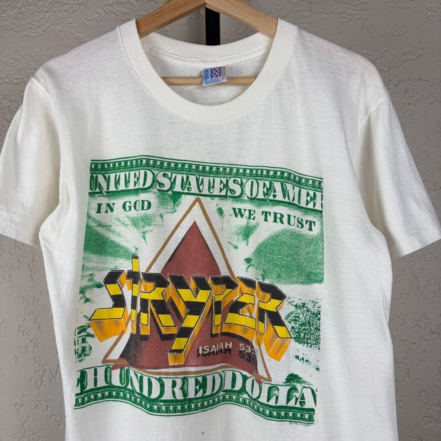 Stryper 1988 In God We Trust World Tour Concert Large Band Tee