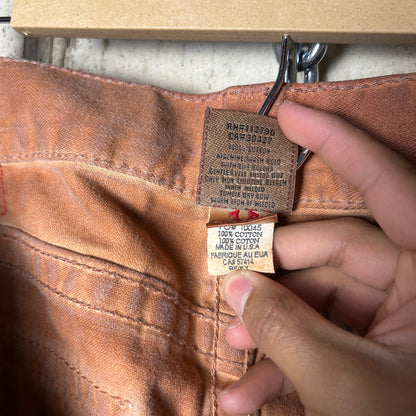 True Religion Vintage Rusty Orange Ricky Straight Fit Cotton 36" Y2K Jeans