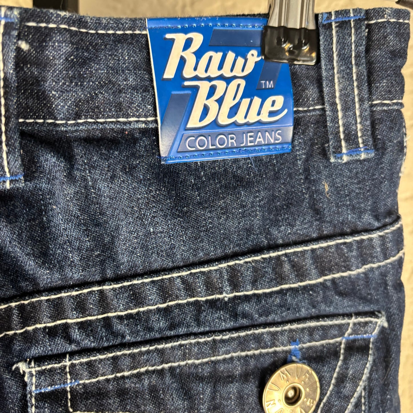 Raw Blue NWT Y2K Shoe Embroidered Baggy Skater Abstract Sz 12 Jean Shorts