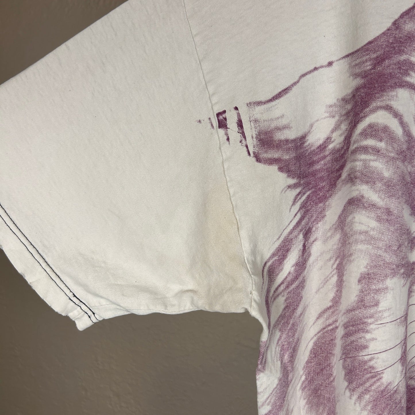 Vintage Morehouse College HBCU Maroon Tiger AOP Distressed Crazy XXL Tee