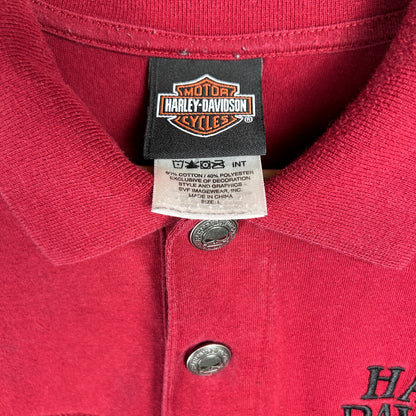 Harley Davidson Y2K Skull Button Large Collared Shirt