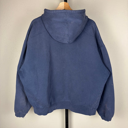 Vintage Faded Distressed Adidas Y2K Boxy XL Bleached Hoodie