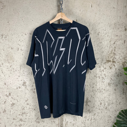 ACDC Back in Black 90s Brockum USA AOP XL Band Tee
