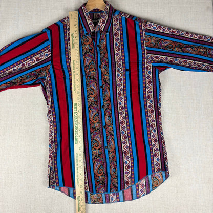 Vintage Wrangler Paisley Aztec Brushpopper Psychedelic Cowboy Cut Sz 15 1/2-35