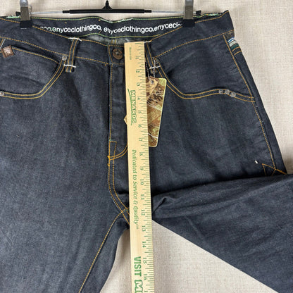 ENYCE Y2K Flannel Plaid Jeans NWT Dark Wash Sz 34 Skater Denim