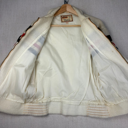 1950s Ricky Campus Nylon Jacket Fuzzy Striped True Vintage Sz 40