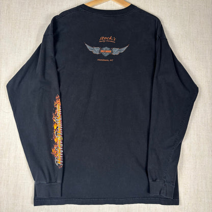 Harley Davidson Flame Longsleeve Made in USA 2007 Y2K XL Spellout Shirt