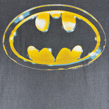 Vintage Batman Movie 1989 Chrome Bat Logo Small Promo Shirt