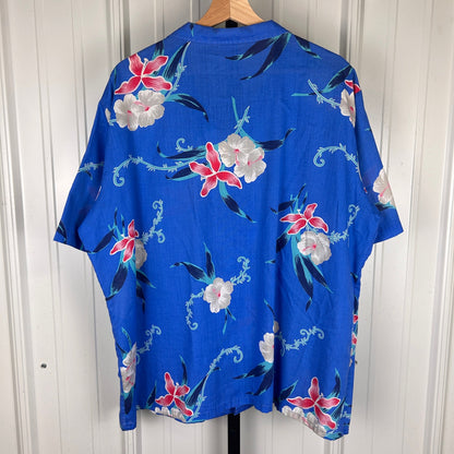 Vintage 90s Designer Collection Made in USA XL Hawaiian Floral Shirt