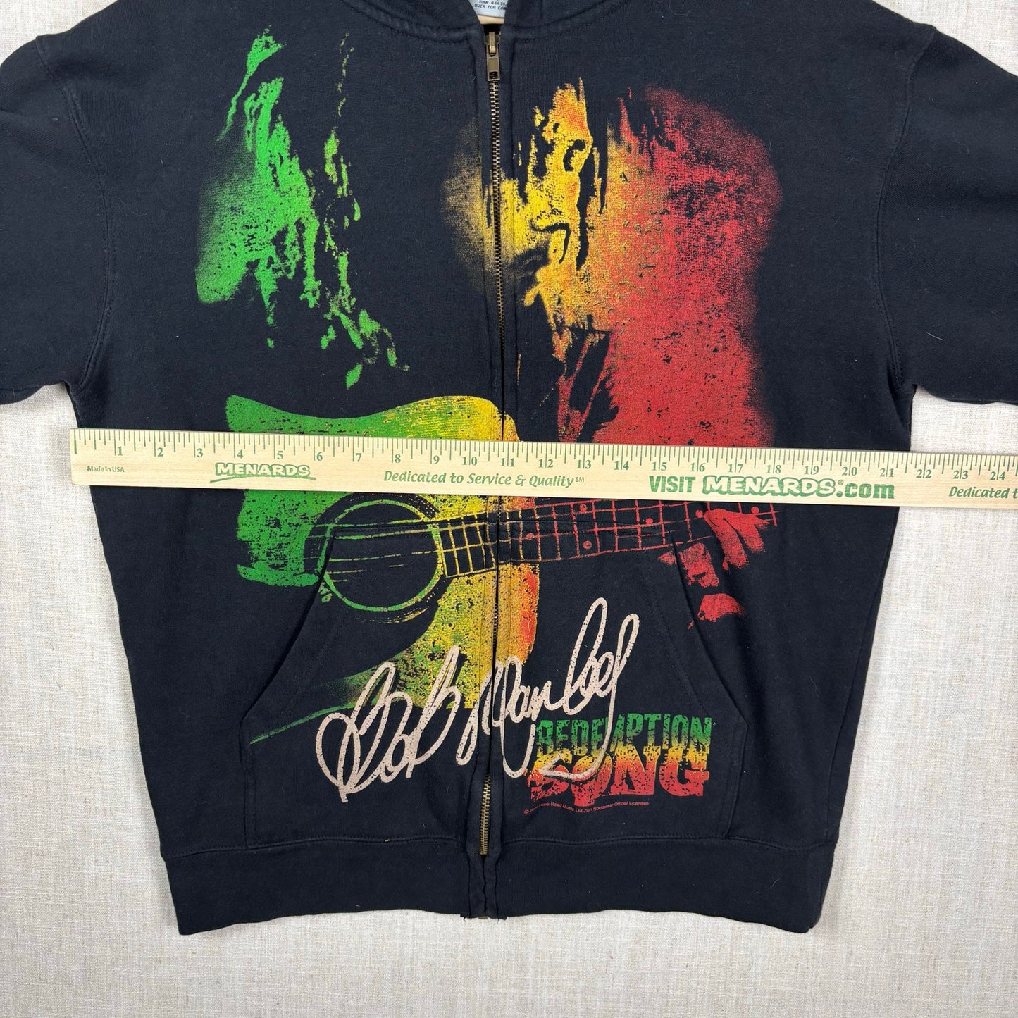 Bob Marley Zion Redemption Song 2009 Large Zip Up Hoodie