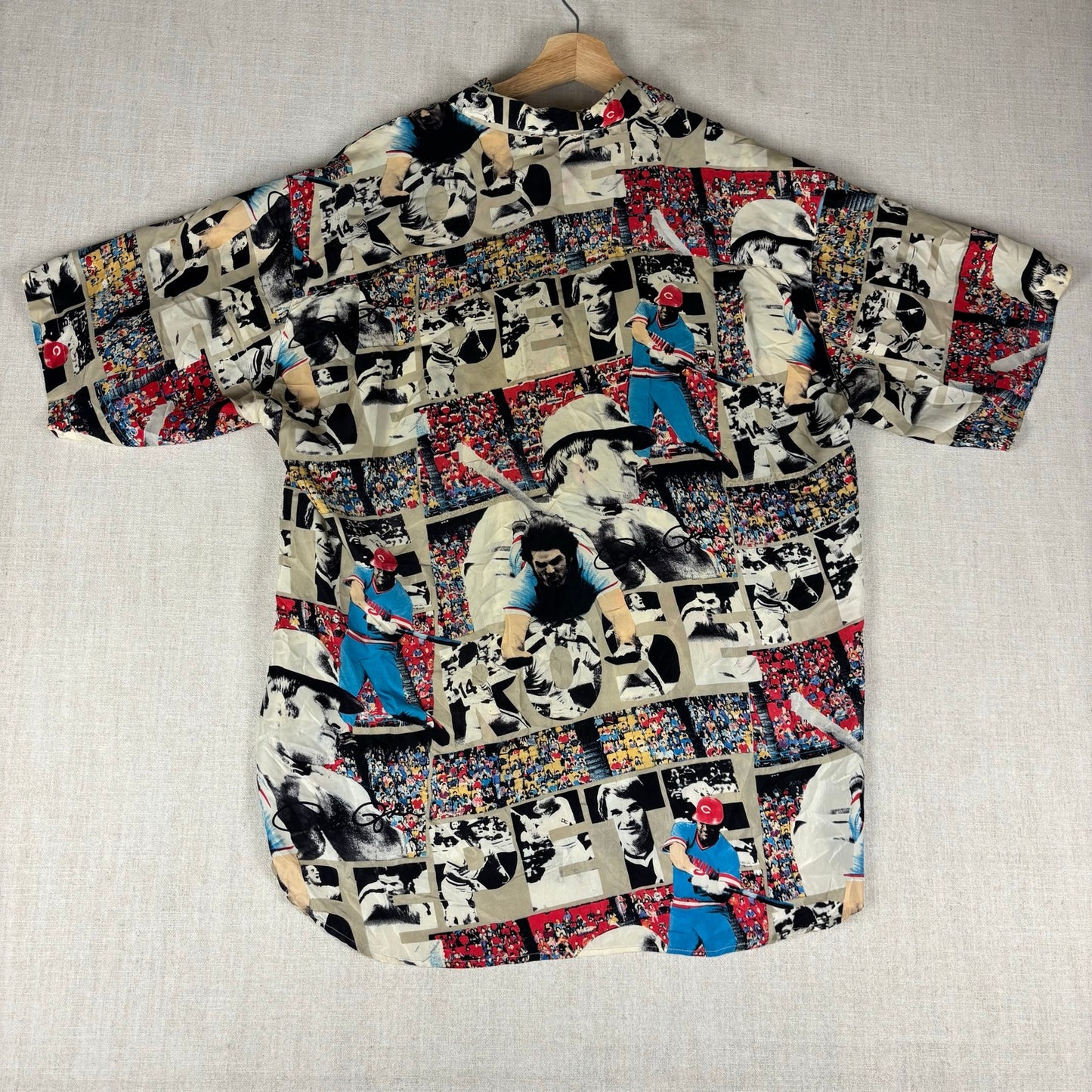 Pete Rose Silk Club MLB Hawaiian Style AOP Medium Shirt