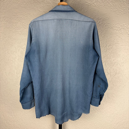 Dickies Crazy Unique Sun Faded Distressed Medium Workwear Button Up