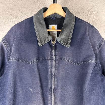 Carhartt Santa Fe Midnight Blue Distressed Honeycomb Faded J14 MDT 90s XL Jacket