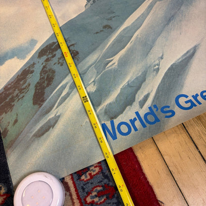 Swissair World's Greatest Ski Lift 1969 Airline Vintage Poster