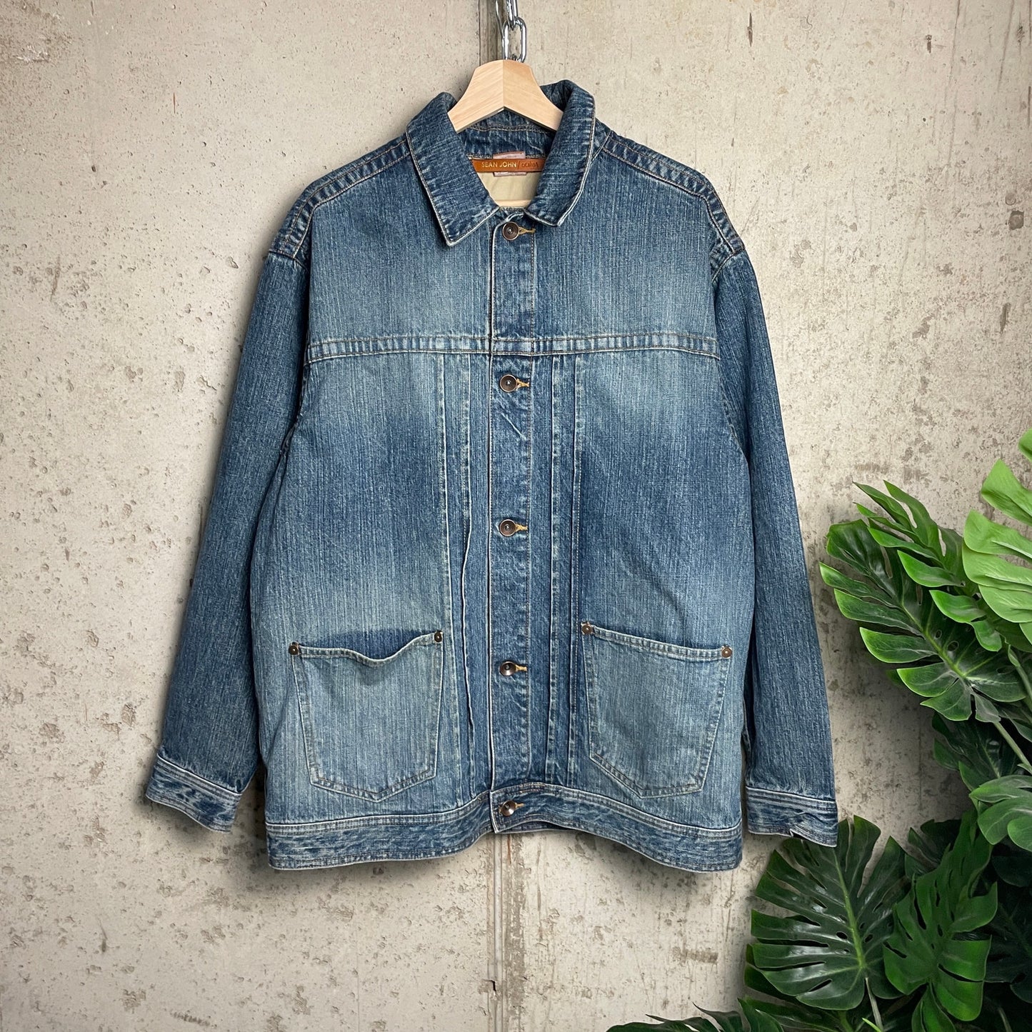 Sean John Y2K Denim Button Up Chore Jacket Medium
