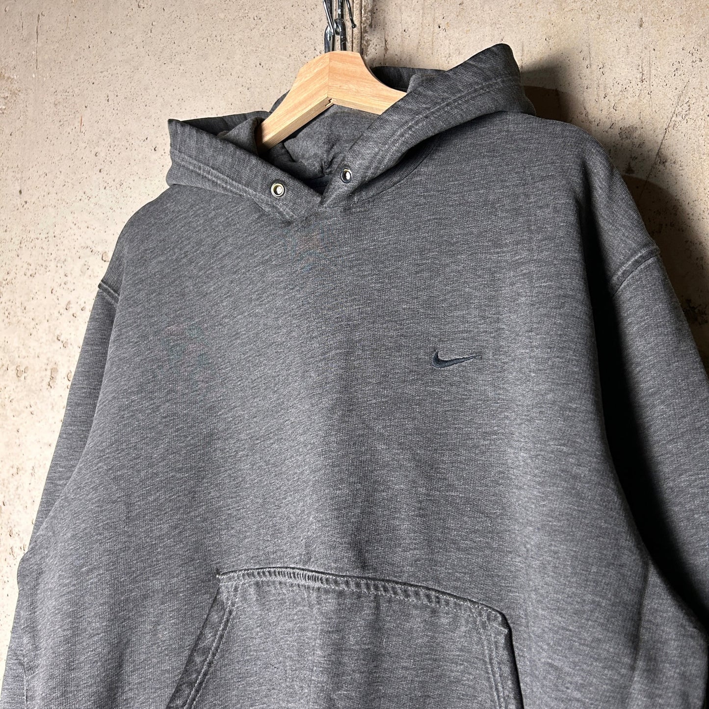 Nike Silver Tab Charcoal Tonal Essential Distressed Large Y2K Hoodie