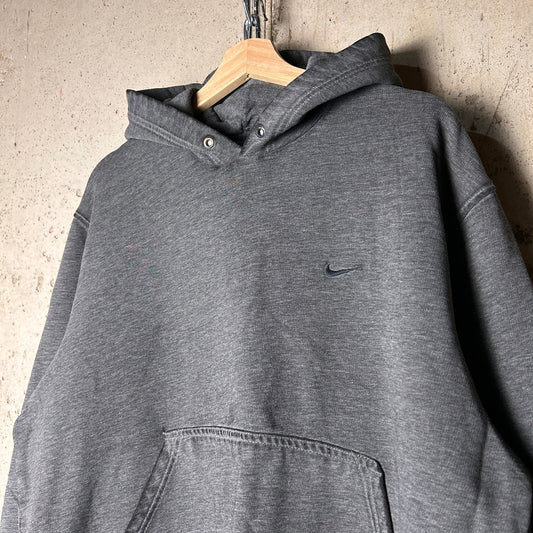 Nike Silver Tab Charcoal Tonal Essential Distressed Large Y2K Hoodie
