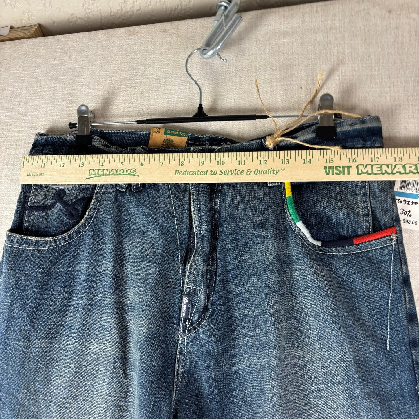 Foundation LRG Jeans Y2K NWT Embroidered Scallywag Skater Sz 36