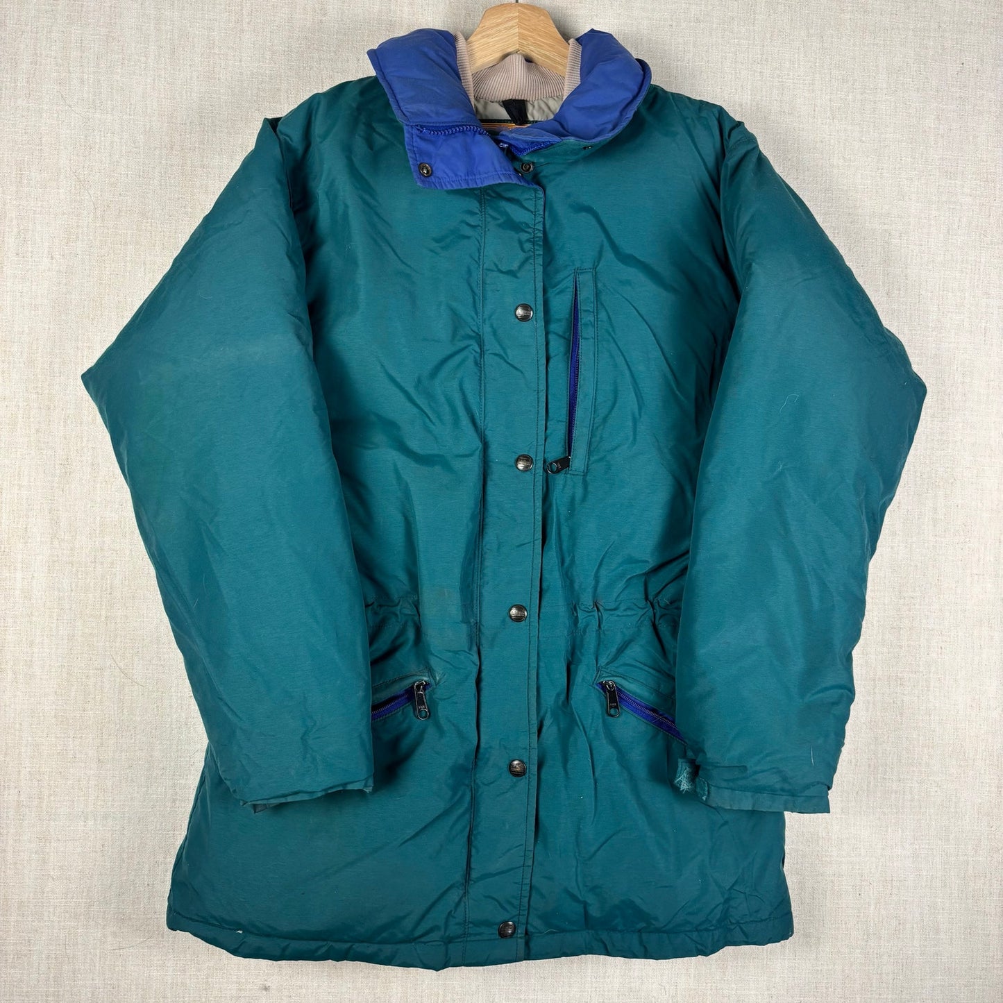 Vintage LL Bean Penobscot Parka Womens Goose Down Nylon Teal Medium Jacket