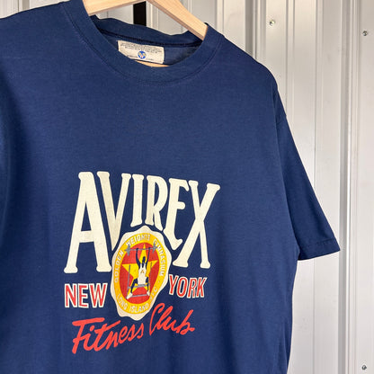 Avirex New York Fitness Club Vintage Gym Streetwear Large Flight Shirt