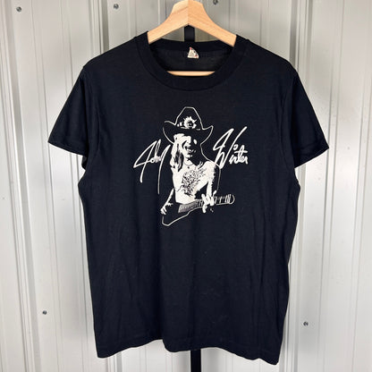 Johnny Winter Serious Business 1985 Caught Live Large Tee