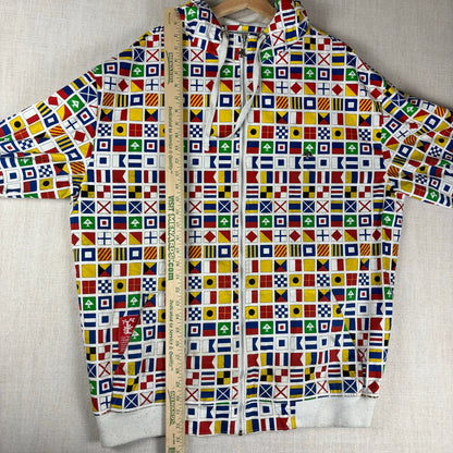 LRG Lifted Research Group World Flags AOP Y2K Zip Up Hoodie 3XL