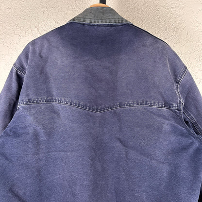 Carhartt Santa Fe Midnight Blue Distressed Honeycomb Faded J14 MDT 90s XL Jacket