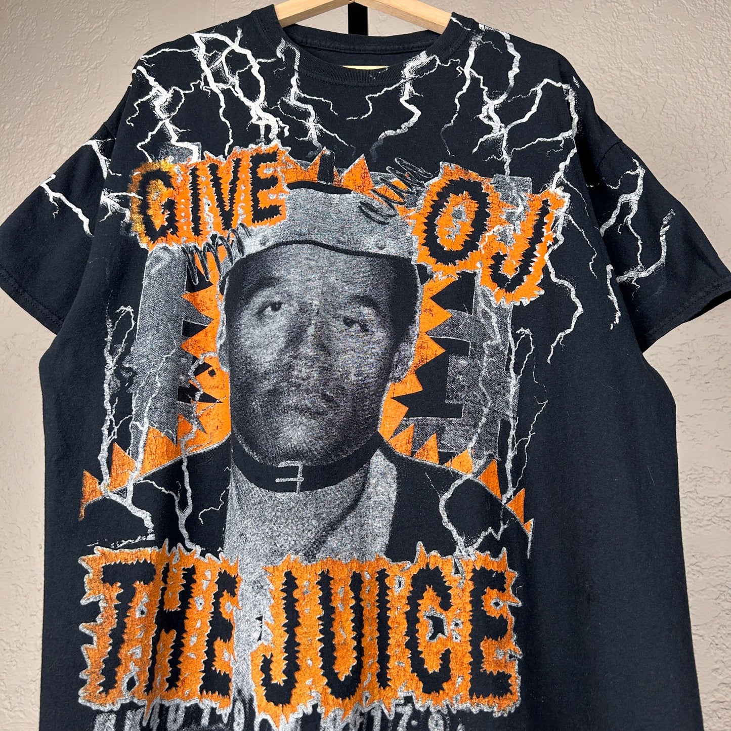 Give OJ The Juice OJ Simpson Modern Streetwear AOP Backstock Co XL Tee