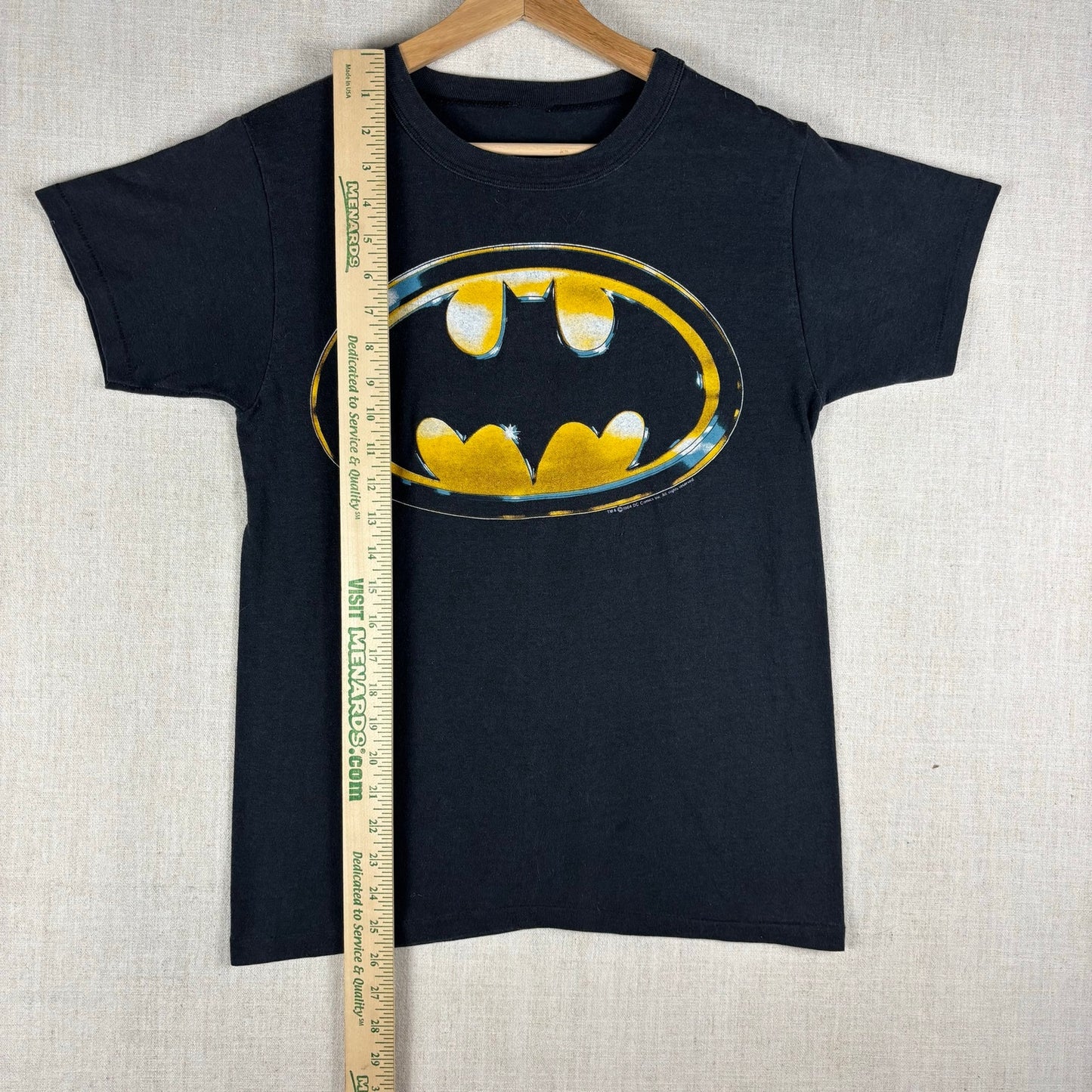 Vintage Batman Movie 1989 Chrome Bat Logo Small Promo Shirt
