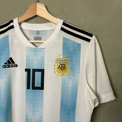 Lionel Messi Adidas Argentina 2010s Small Soccer Jersey