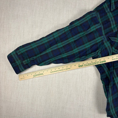 Vintage LL Bean Green Plaid Thinsulate Quilted Distressed Flannel XXL Jacket