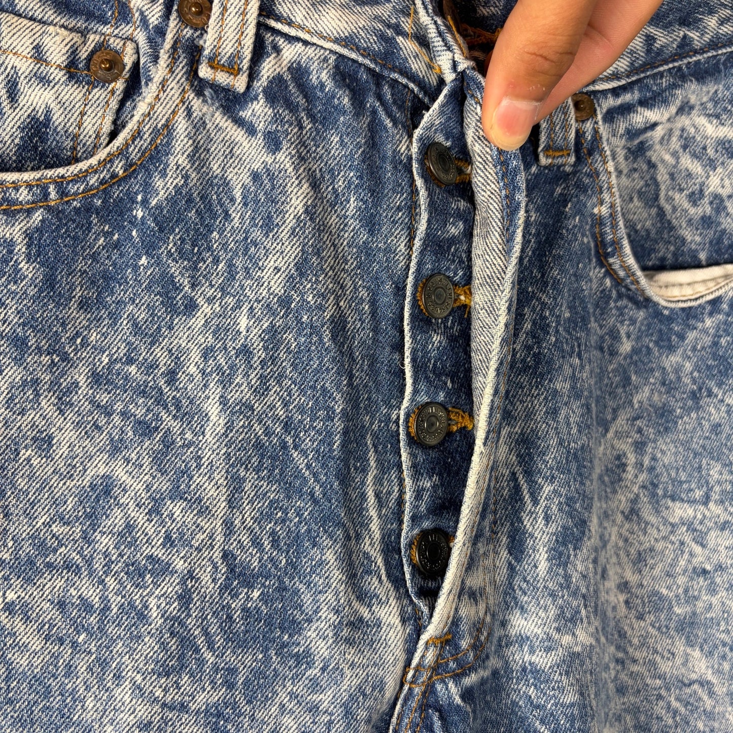 Vintage Levis 501 XX 80s Acid Wash Button Fly 29x30.5 USA Made Jeans