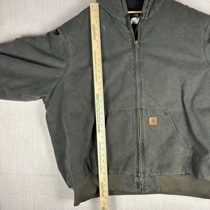 Vintage Carhartt J130 Moss Green Quilted Hooded Jacket 4XL