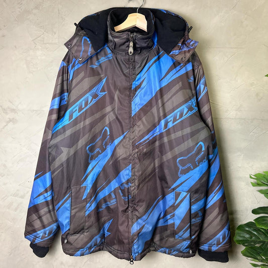 Fox Racing Y2K Winter Snowboarding Skiing Large Zip Up Jacket