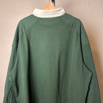 Polo Ralph Lauren Rugby Polo Forest Green 2XL Tall Elbow Patch Longsleeve Shirt