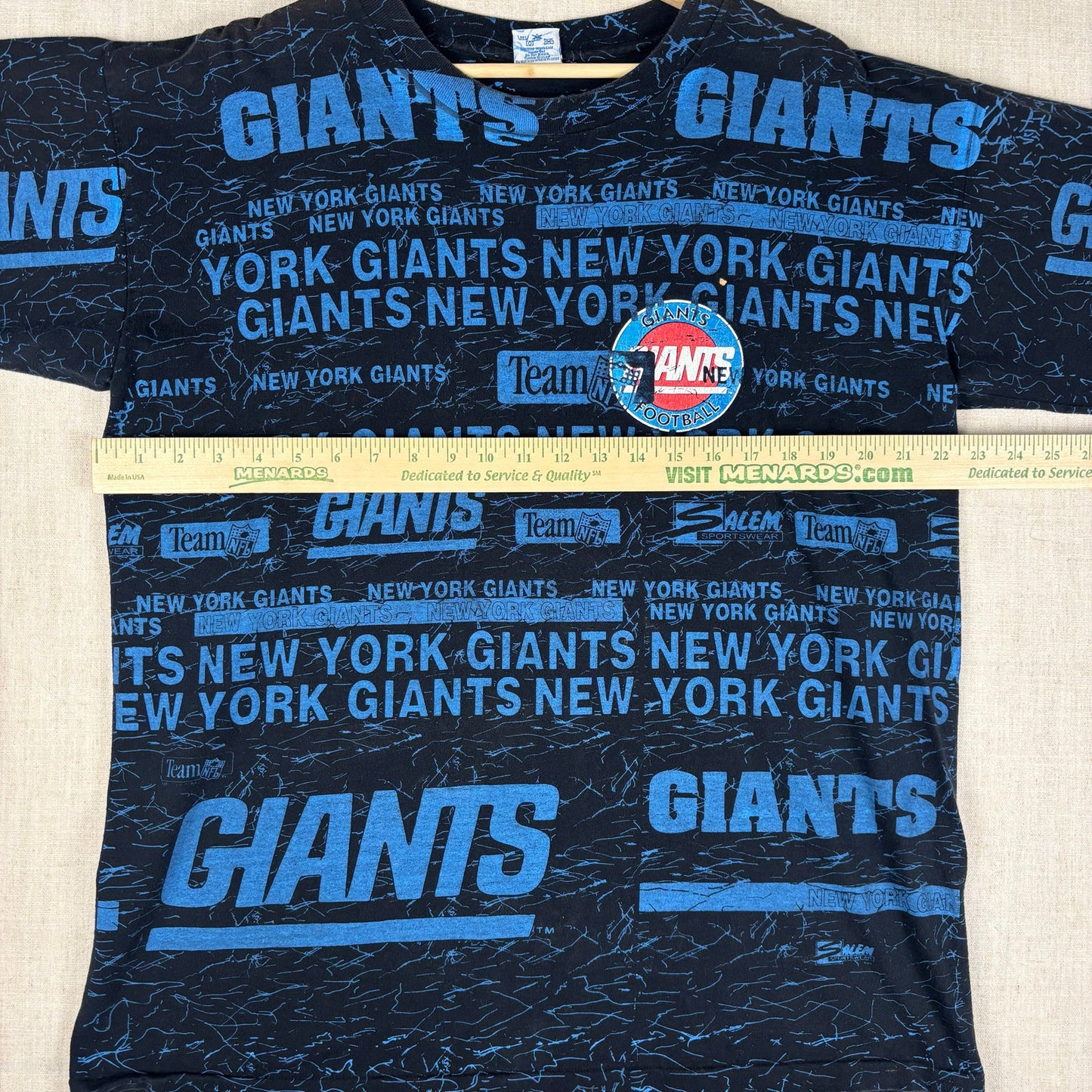 Vintage Salem Sportswear New York Giants NFL AOP XL Tee