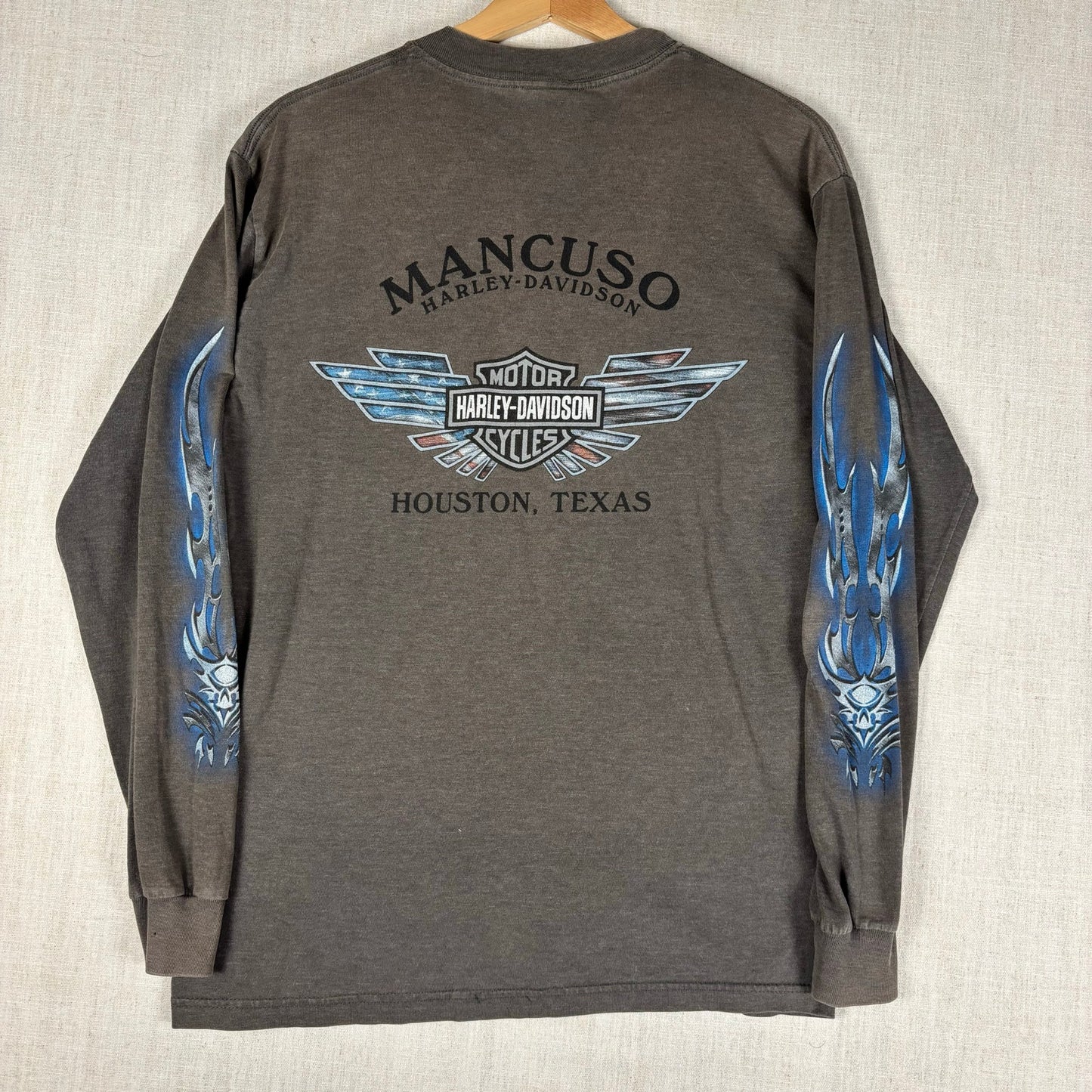 Vintage Harley Davidson Tribal Flame Longsleeve Medium Biker Shirt