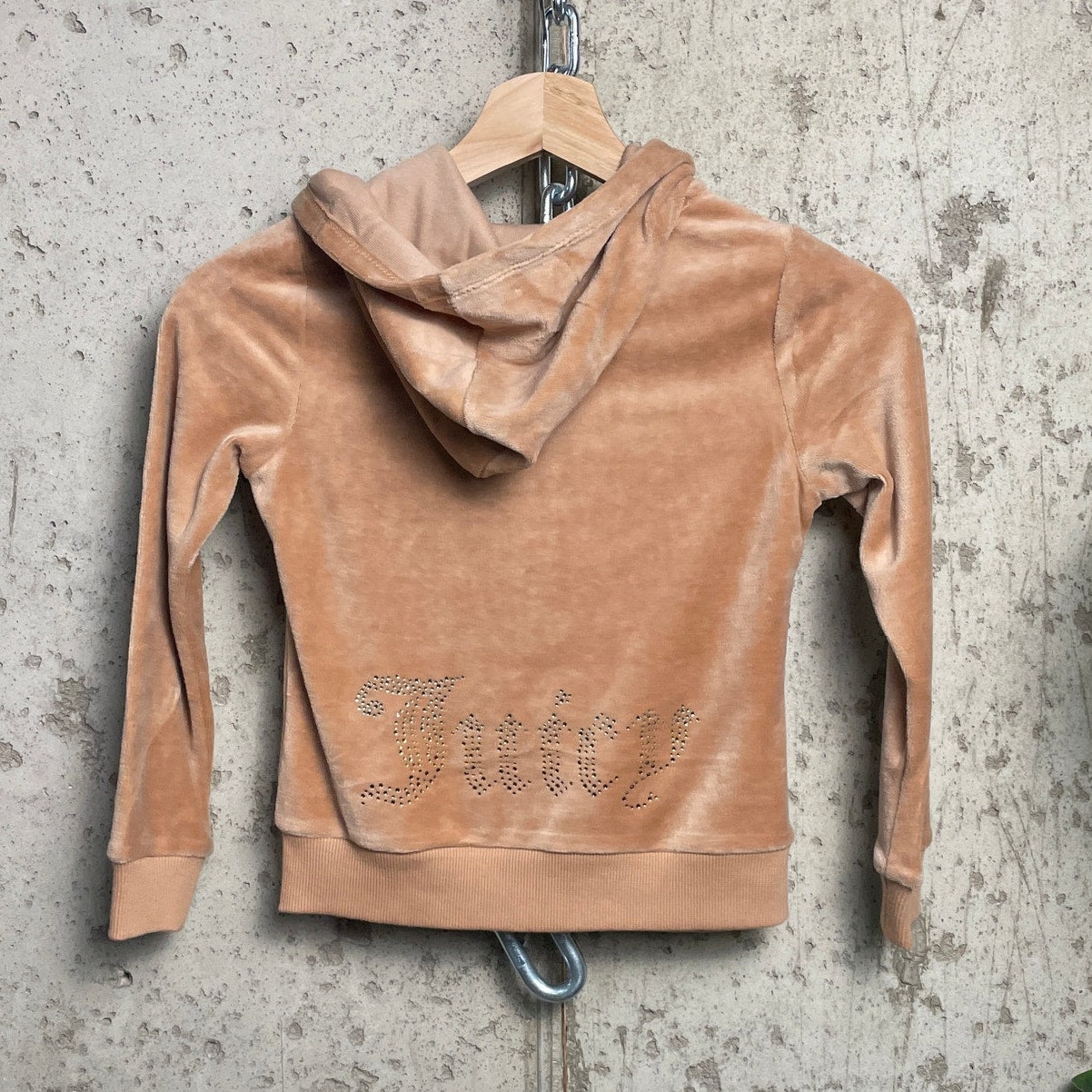 Youth Juicy Couture Velour Bedazzled Y2K 7Y Spellout Track Jacket