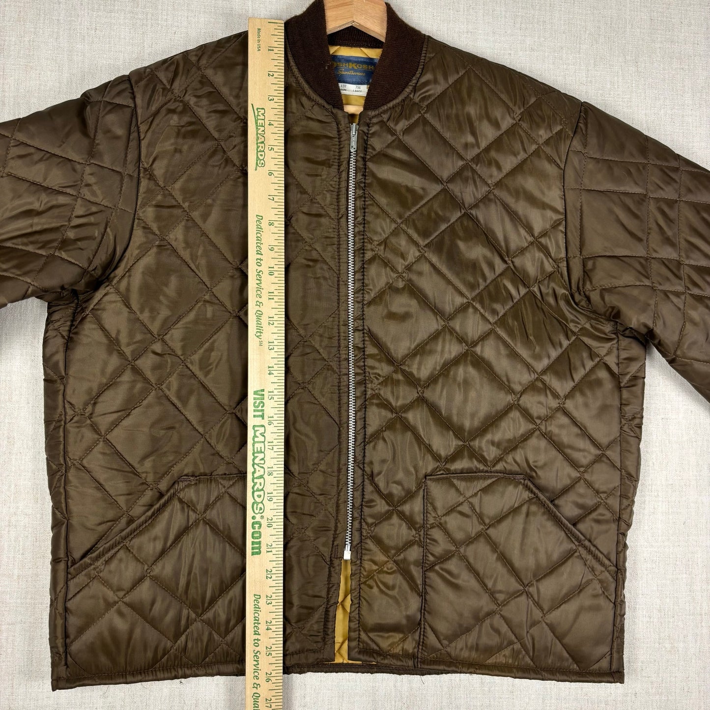 Vintage OshKosh B'Gosh 1960s Large Brown Quilted Jacket